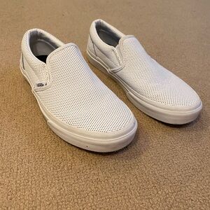 VANS women’s leather perforated slip ons